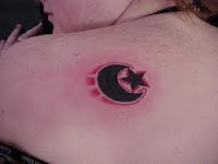 Crescent Moon and Star Tattoos