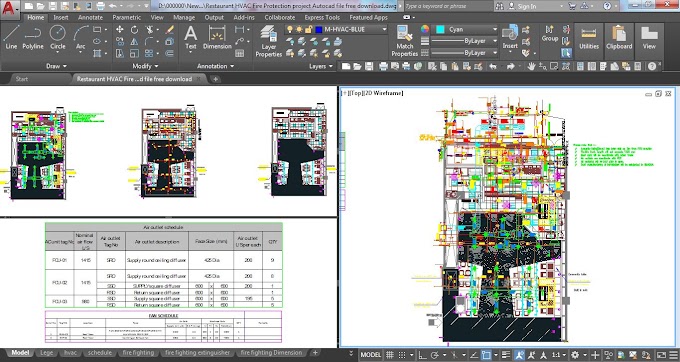 Restaurant HVAC Fire Protection project Autocad file free download