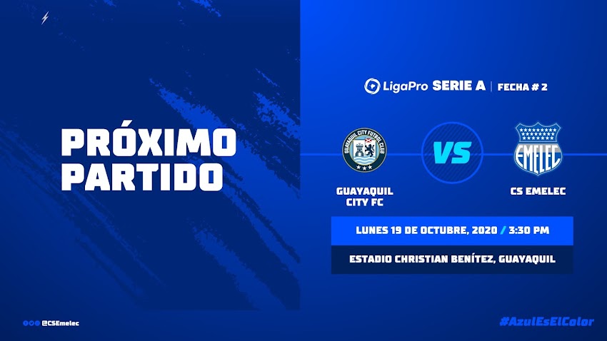 Próximo cotejo de Emelec frente a Guayaquil City en Samanes