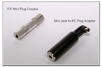 SC1045 Mini Plug Coupler and Mini Jack to PC Plug Adapter