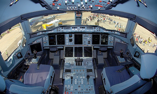 Airbus A380 Cockpit Day View