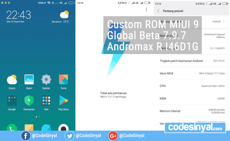 Custom ROM MIUI 9 Global Beta 7.9.7 Andromax R I46D1G Terbaru