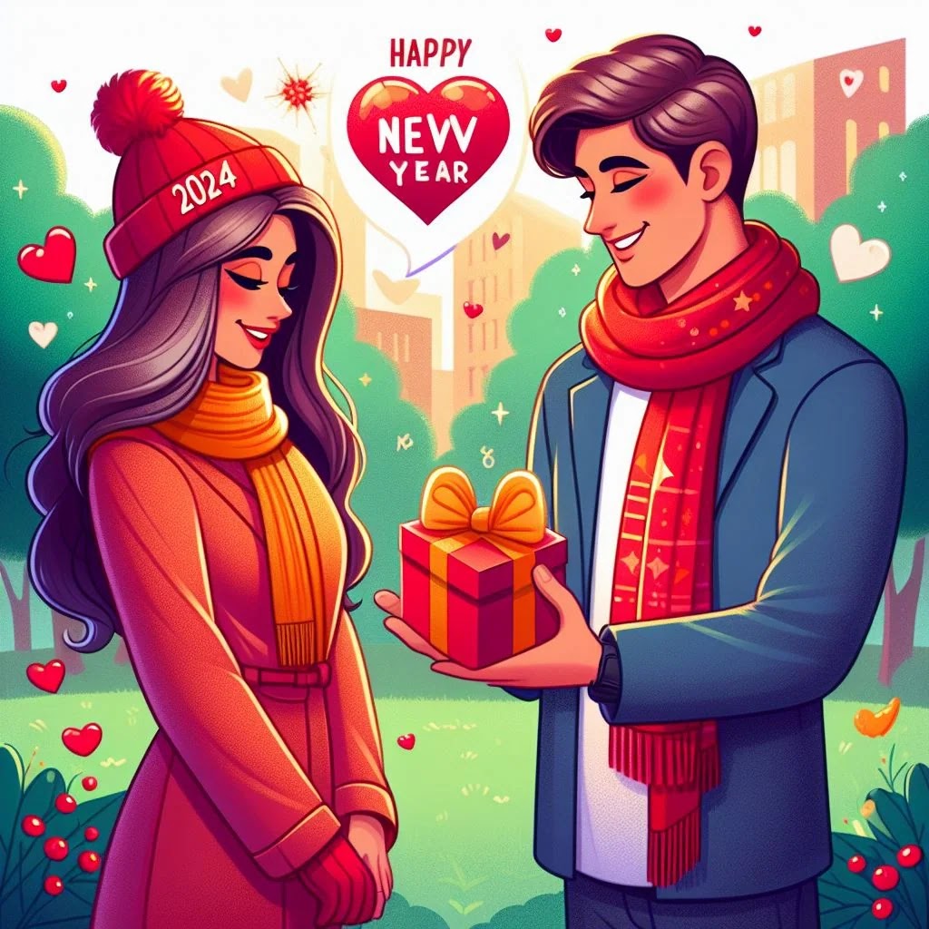 Happy New Year 2024 image for Girlfriend