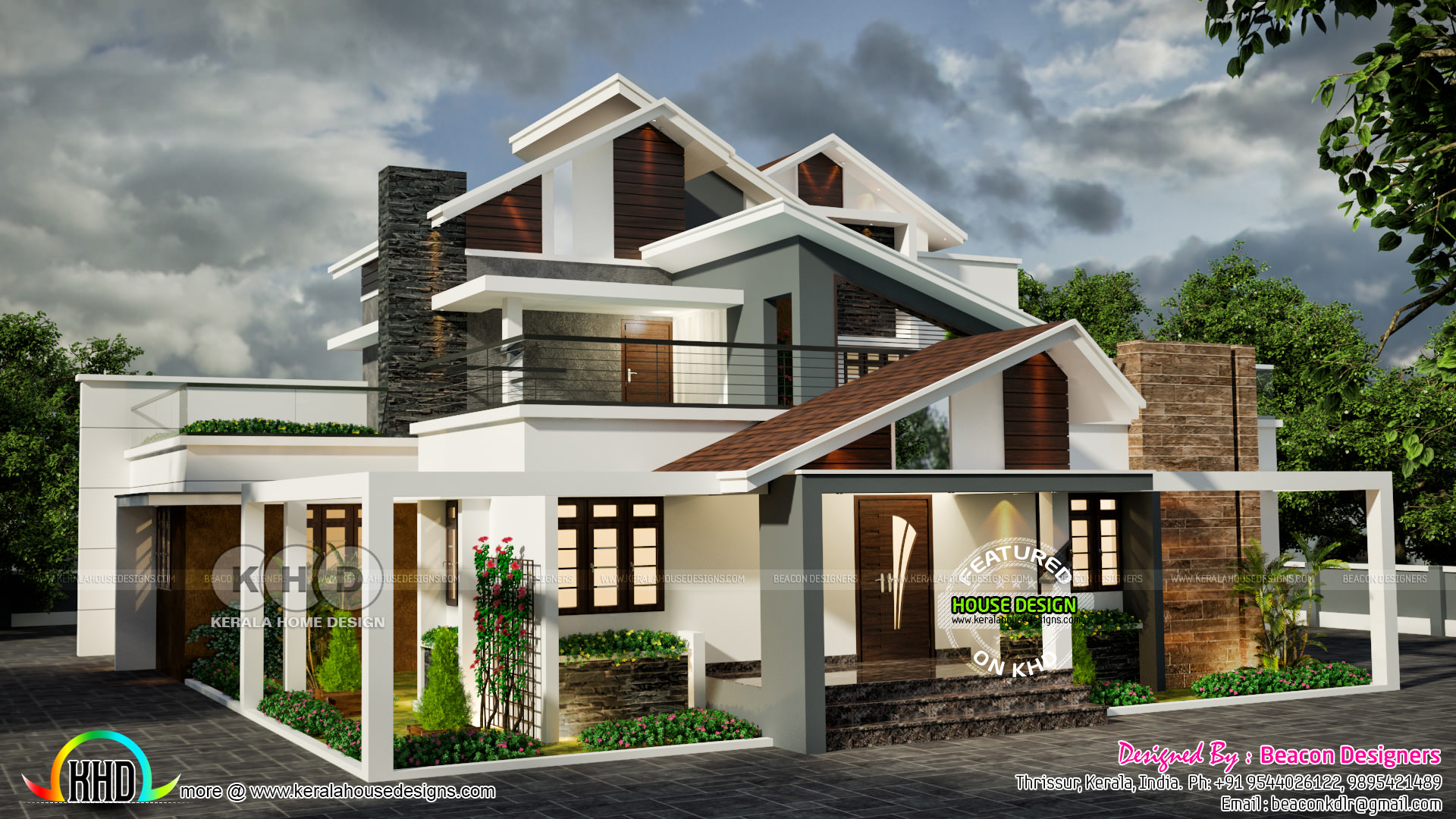  4  bedroom  ultra modern  house  2500 sq ft Kerala home  
