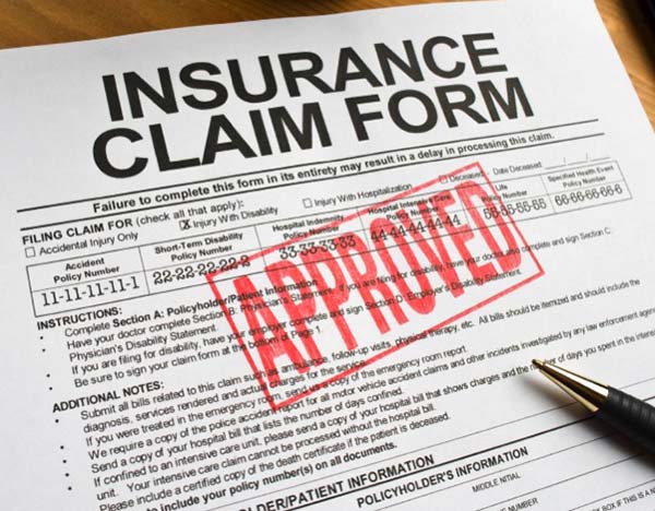 INSURANCE CLAIM FORM APPROVED