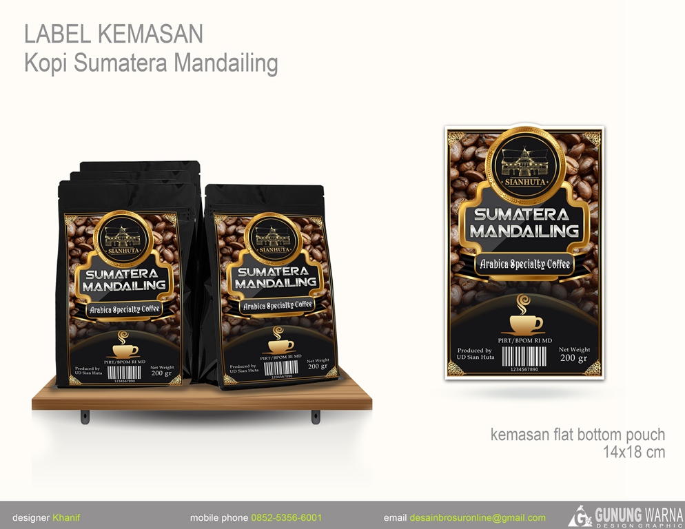 Gunungwarna: Bikin Label Kemasan Kopi Dengan Desain Elegan