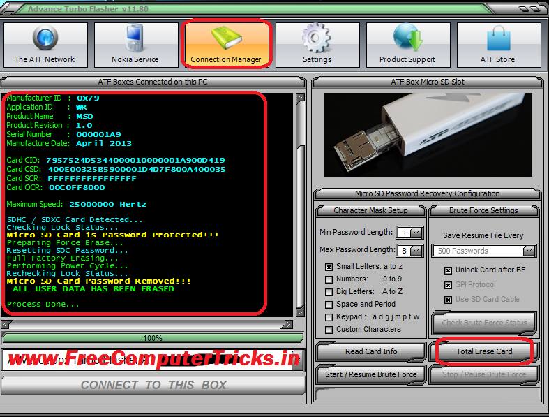 Memory Card Unlock Using Advance Turbo Flasher Atf Micro Sd Card Password Removed With Atf Free Computer Tricks
