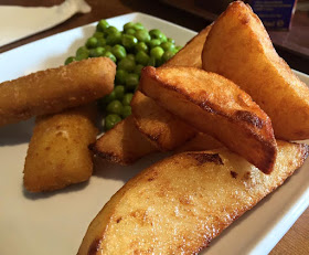 Kids fish fingers and chips from the children's menu in the Moorhouse Farm Coffee Shop