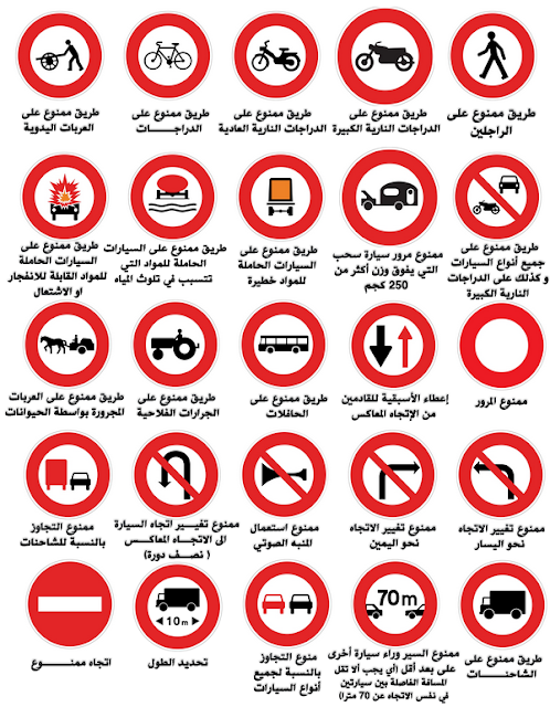 علامات المنع في السياقة بالمغرب