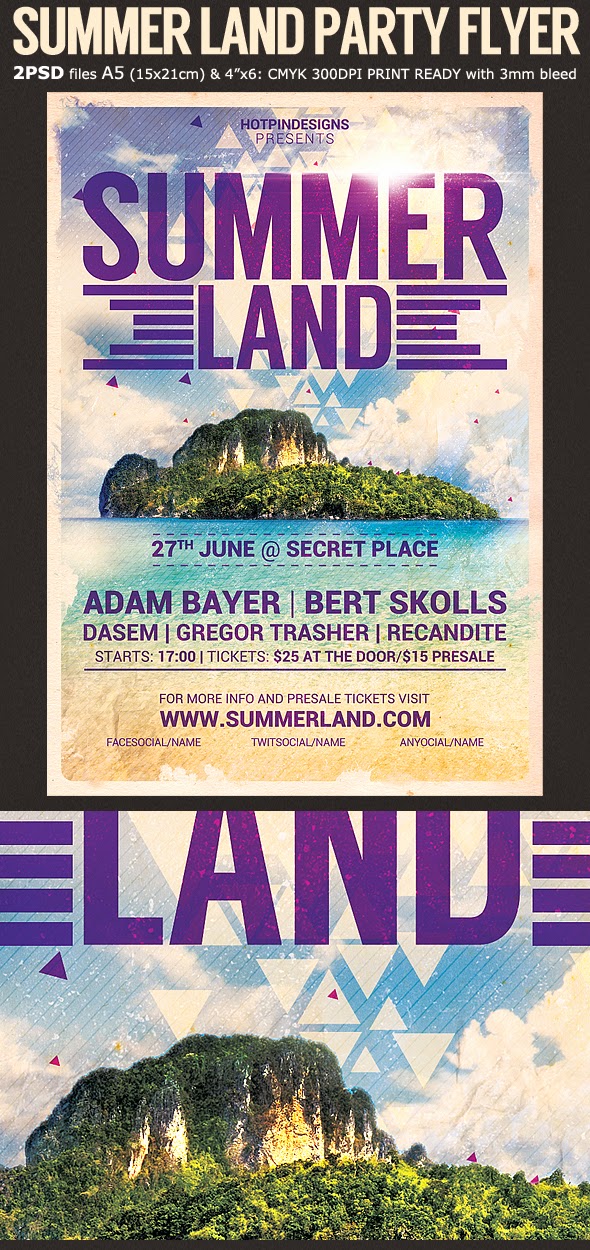  Summer Land Party Flyer Template