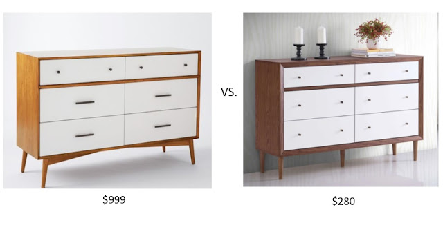 Look for Less West Elm Mid-Century Dresser- the Baxton Studio Harlow Mid-Century Dresser Alternative