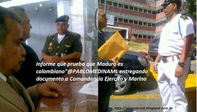 Pablo Medina e Walter Marquez entregam as FANB documentos comprovando que Maduro não é Venezuelano