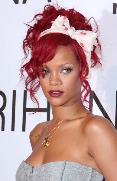 rihanna hair red curly. It is actually Rihanna#39;s new