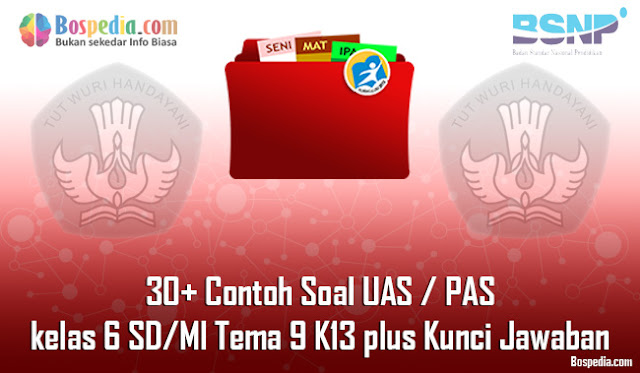 30+ Contoh Soal UAS / PAS untuk kelas 6 SD/MI Tema 9 K13 plus Kunci Jawaban