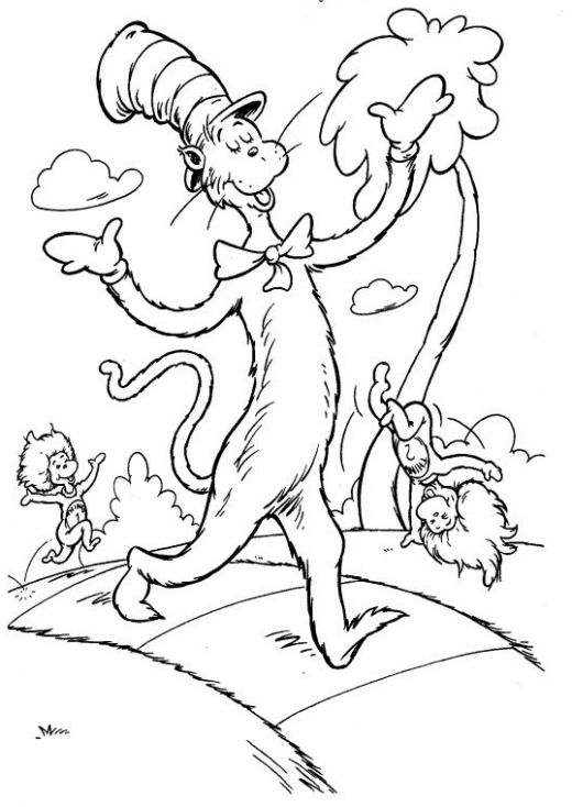 51+ Free Printable Coloring Pages Of Cat In The Hat