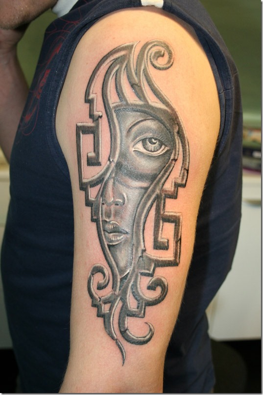 unique_face__moiti_aztque_de_tatouage_pour_les_hommes