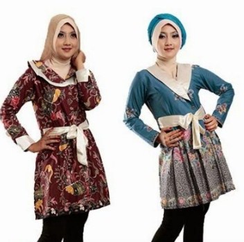 Koleksi Model  Baju  Batik  Remaja  Putri  Muslim Lengan 