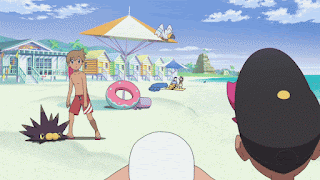 Pokémon Horizons: The Series, ポケットモンスター, Anime, Yaoi, Bara, Fanservice, Manservice, Baraservice, Gay, Beach, Swimmer, かいパンやろう
