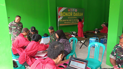 Tak Hanya Fokus Buat Jalan TMMD Juga Gelar Donor Darah