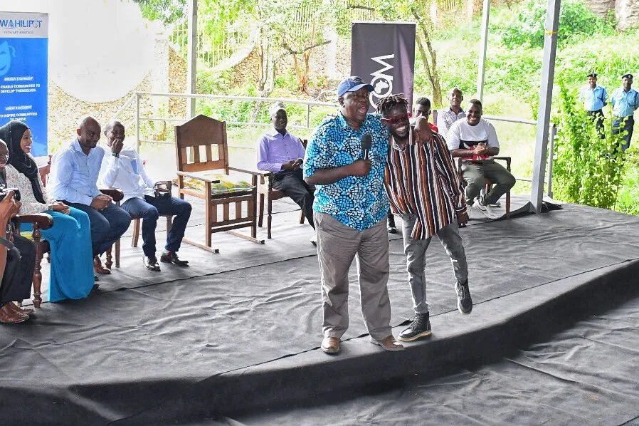 CS Fred Matiang'i and CS Joe Mucheru visit talent innovation centre(Swahili port hub) in Mombasa. PHOTO | BMS