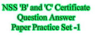 NSS 'B' and 'C' Certificate Question Answer Paper Practice -1