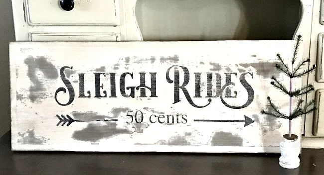 Rustic Chippy Sleigh Ride sign