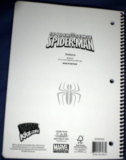 Back cover of Spider-Man Spider Sense notebook