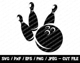 Bowling SVG, Bownling Cut File, Bownling Pins Svg, Instant Download, File For Cricut & Silhouette, EPS, Bowling Dxf, Vinyl Cutting File