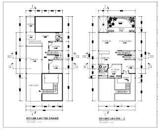 Denah Rumah Minimalis 2 Lantai