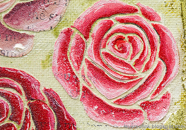 Layers of ink - Mixed Media Rose Canvas Tutorial by Anna-Karin Evaldsson.