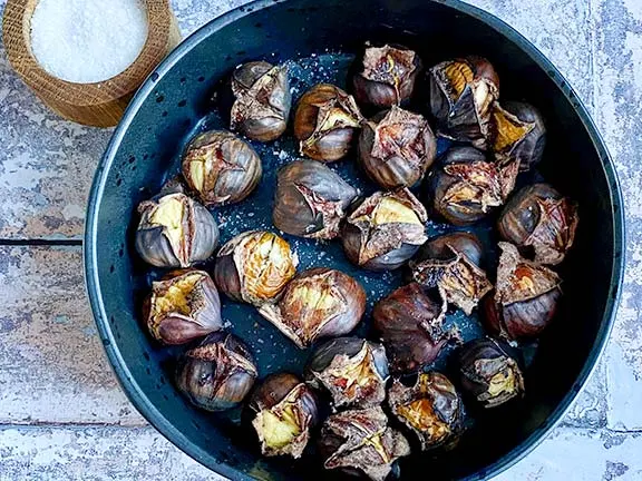 Air fryer roasted chestnuts.