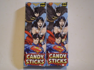 Back of Superman Candysticks box version 1