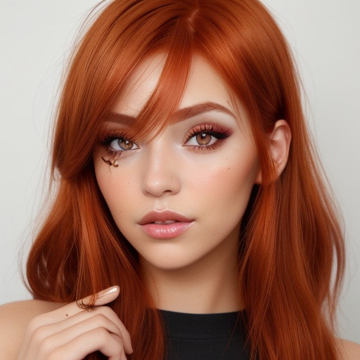 Copper hair for brown eyes: a look that pierces hearts