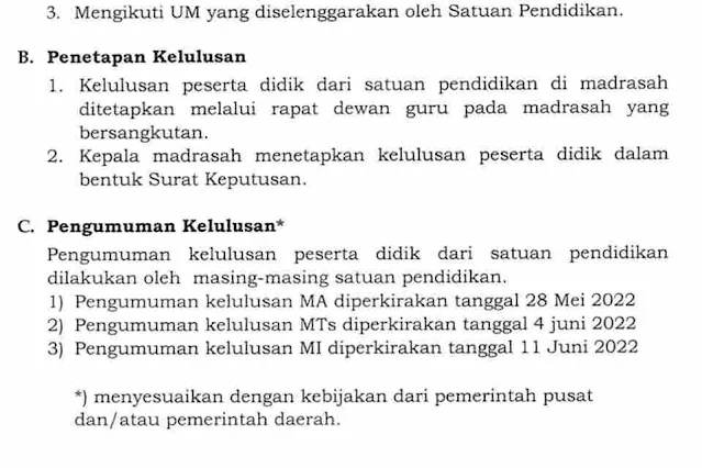 Perkiraan Tanggal Pengumuman Kelulusan