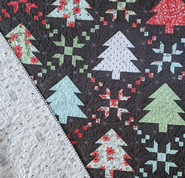 christmas quilt with trees