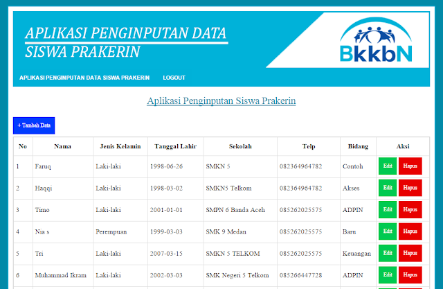 Aplikasi CRUD Sederhana Berbasis Web