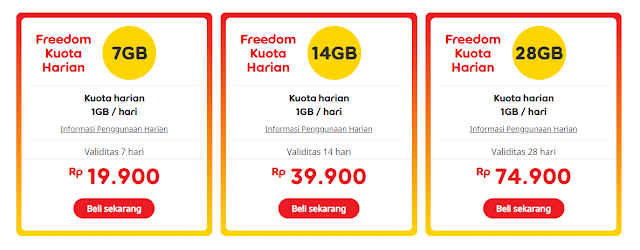 Freeedom Kuota Harian im3 Ooredoo