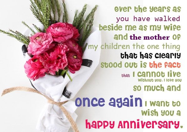 Happy Wedding  Anniversary  Message  to Wife  from Husband 