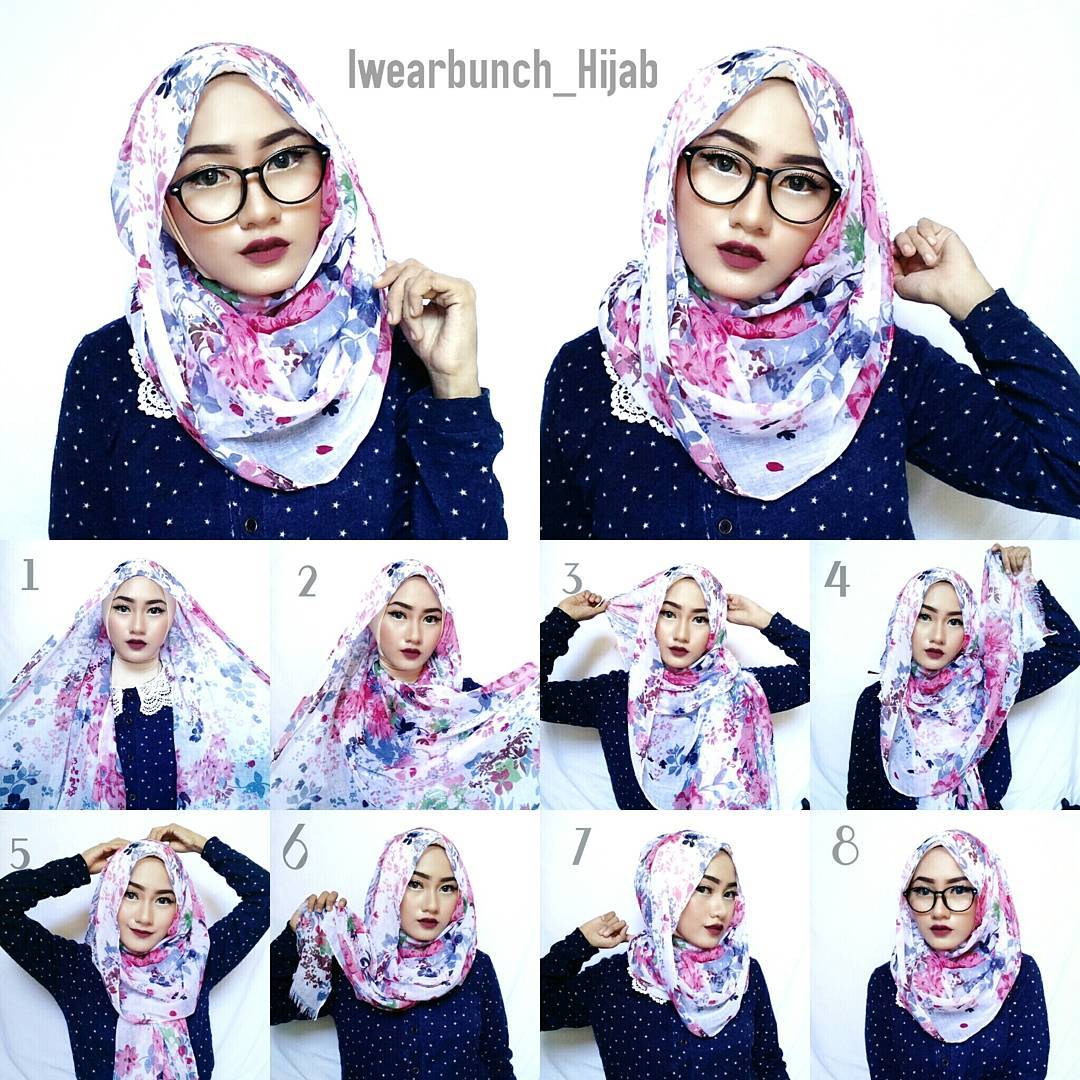 80 Gambar Keren Tutorial Hijab Segi Empat Kacamata Paling Update