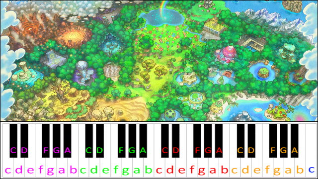 Pokemon Square (Pokémon Mystery Dungeon Red/Blue) Piano / Keyboard Easy Letter Notes for Beginners