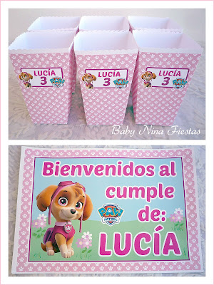 kit personalizado cumpleaños skye patrulla canina