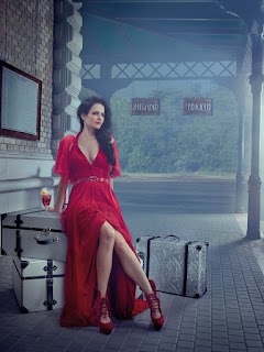 Eva Green Hot Waxed Legs In Red Dress