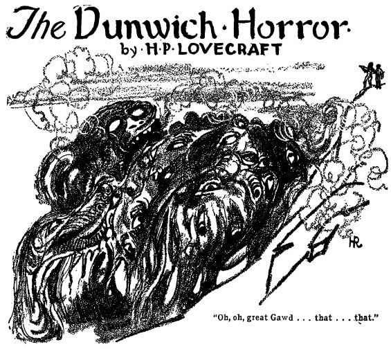 An illustration of a grotesque monster from H.P. Lovecraft's novella, The Dunwich Horror.