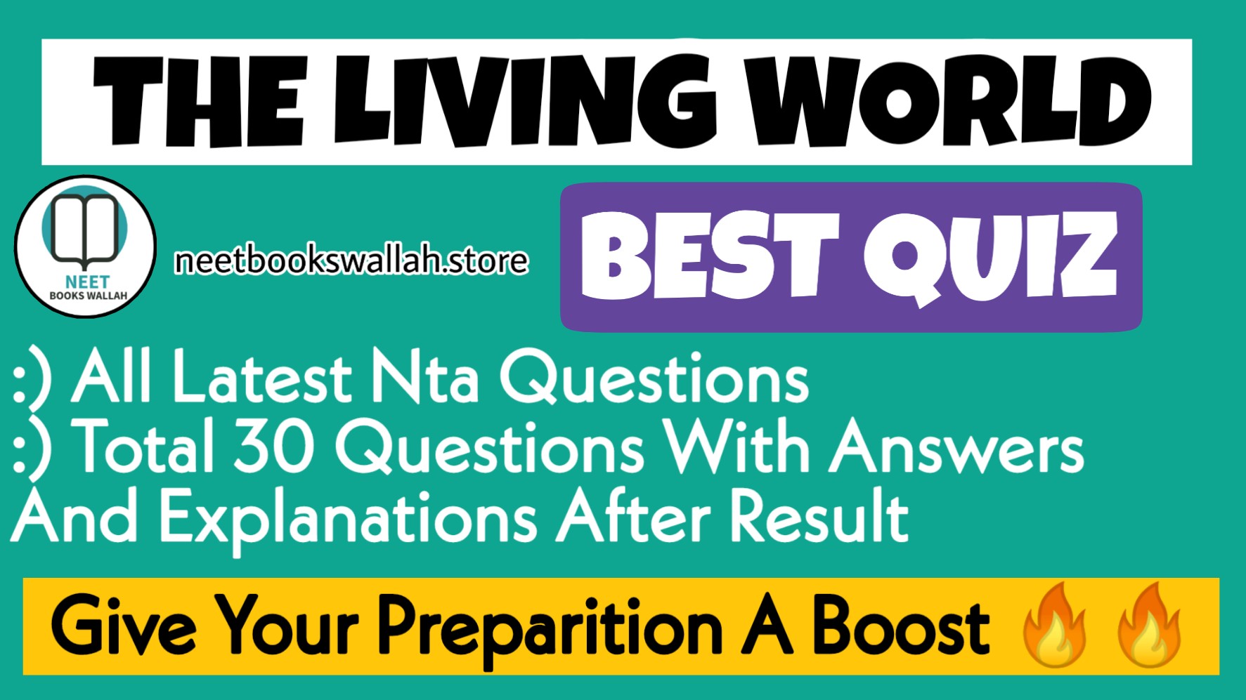 The living world chapter 1 biology 11 class quiz questions for neet aiims by neet books wallah quiz