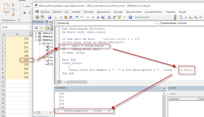 VBA: Erl-Controlando los errores en VBA