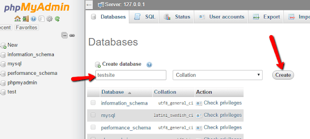 Now create a new database