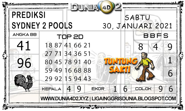 Prediksi Togel SYDNEY 2 DUNIA4D2 30 JANUARI 2021