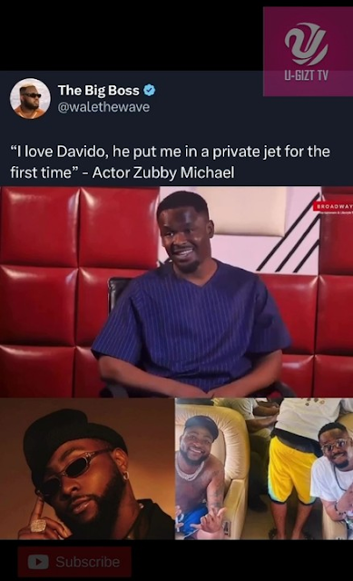 Zubby Michael Expresses Admiration for Davido After Flying in Private Jet for the First Time