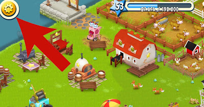 hay day settings icon with arrow