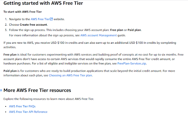 Explore AWS services with AWS Free Tier